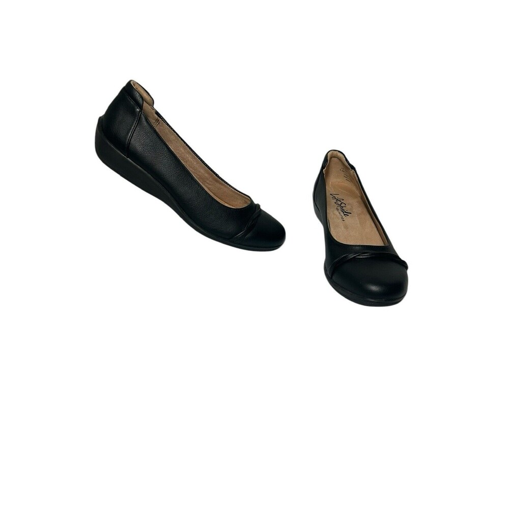 LifeStride Flat Womens 8.5M Black Impact Ballet Flat Velocity 2.0 Shoes EUC